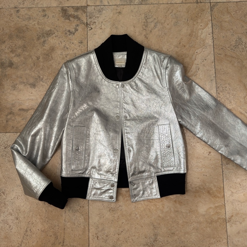 Miss Sixty Silver metallic bomber jacket